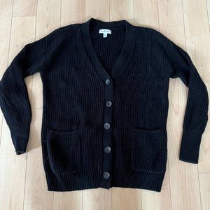 Black cardigan sweater